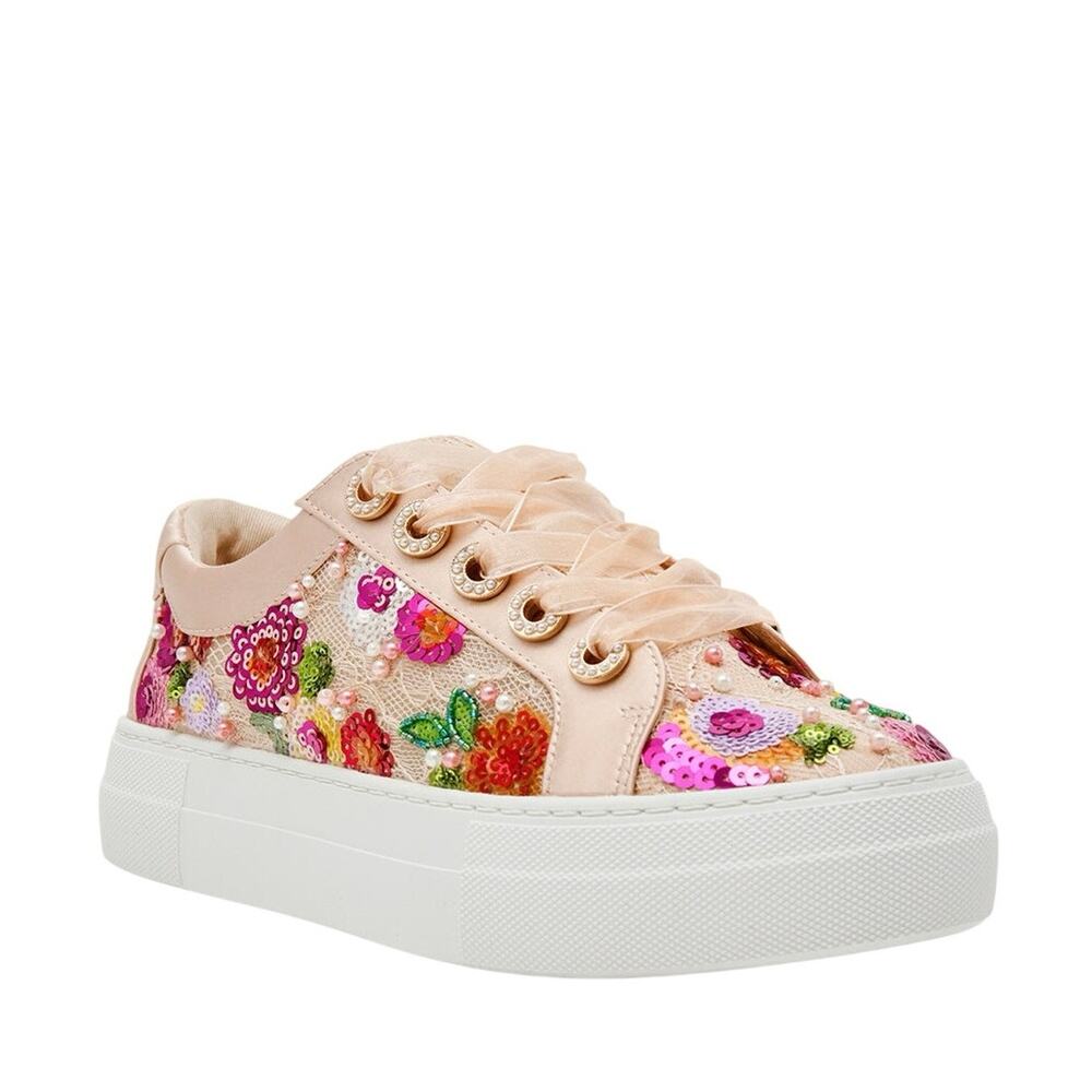 BETSEY JOHNSON Bonny Nude Floral Sneaker Size 10M New in Box